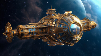 Gold spaceship