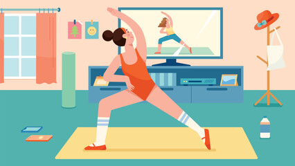 Female Home Workout Flat Design
