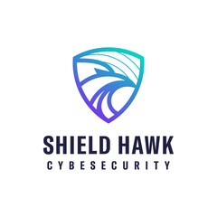 Modern logo combination of shield and eagle head. It is suitable for use as a security logo.