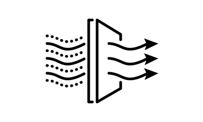 Air purifier. Air filter line icon. Solid Particle Filter, dust cleaner, illustration vector