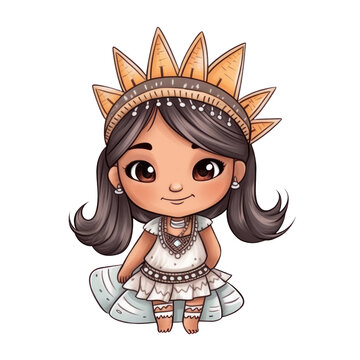 little cute princess girl looking adorable with different jewellery on dress ai image generative