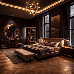 Black and Brown Bed Room Design