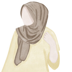 Cartoon character,beautiful muslim women wearing hijab with praying,creative with illustration in flat design.