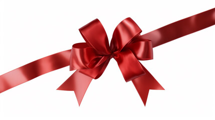 A large red ribbon bow on the left of a long straight Generative AI