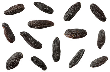 Tonka beans isolated on white background, top view. - 610217087