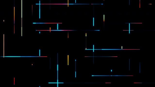 Seamless slow motion geometric animation, slowly colourful stretching lines with liquid effects, 4k loop animated background