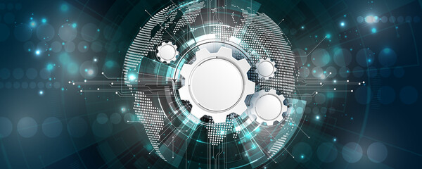 
Abstract background image, futuristic world concept of artificial intelligence technology communication network