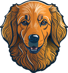 Golden Labrador Retriever Portrait Vector Illustration