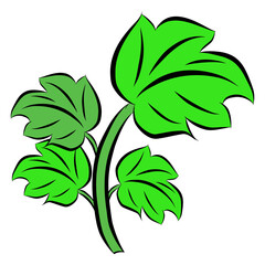 Fototapeta premium Hand drawn with Green Leaves.Creative with illustration in flat style.