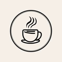 Cup with fresh tasty coffee icon isolated on background. Vector illustration
