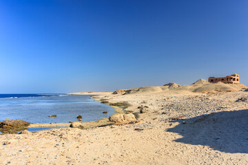 Fototapeta na wymiar Beautiful Red Sea coast in Marsa Alam, Egypt