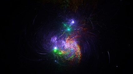 Fototapeta premium galaxy Space scene with planets, stars and galaxies. Banner galaxies template. Many Nebulae and galaxy in space, many light years away. Deep Universe. Large-scale structure 3D render