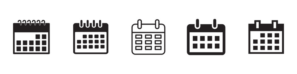 Calendar Icon collection. Set of calendar symbols. Meeting Deadlines icon. Time management. Appointment schedule flat icon icon. Vector Illustration. Vector Graphic. EPS 10