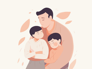 Flat color illustrations for Father's Day 