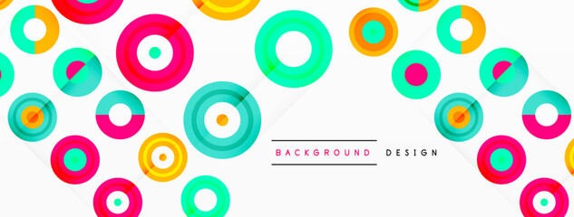 Colorful circles abstract background. Hi-tech design for wallpaper, banner, background, landing page, wall art, invitation, prints, posters