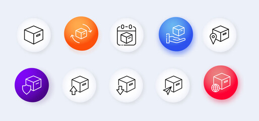 Parcels. flat, color, parcel icons. Vector icons.