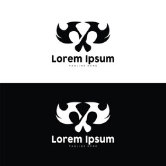 Axe Logo, Wood Cutting Tool Vector Icon, Silhouette Design, Retro Vintage Style