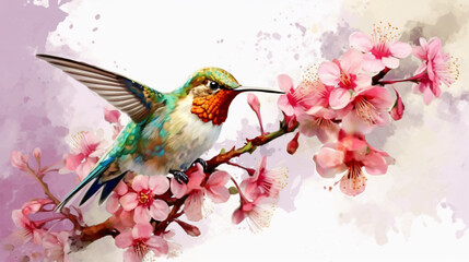 Colorful humming bird