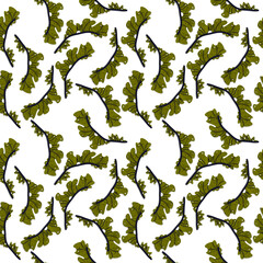 Stylish seamless pattern with lettuce leaves. Paper cut background, print, design, illustration