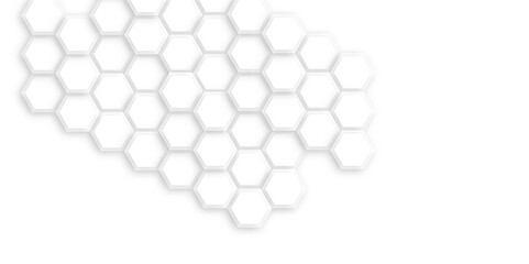 Abstract hexagon background. Abstract white and grey seamless hexagon pattern background. Abstract hexagonal concept technology background. Vector Illustration