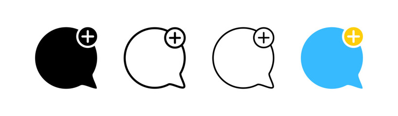Add message. Different styles, color, new message. vector icon.