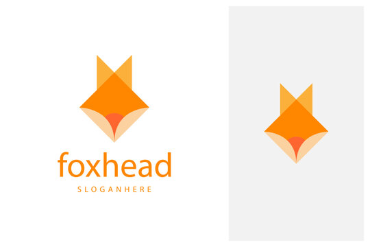 simple modern minimal fox head logo design
