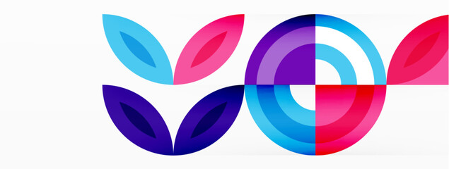 Obraz premium Colorful circle abstract background. Template for wallpaper, banner, presentation, background