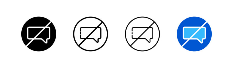 Button to block sending sms. Different styles, color, Block sending sms. Vector icons.