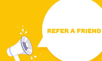 Refer a friend. Flat, color, Refer a friend banner. Vector illustration.