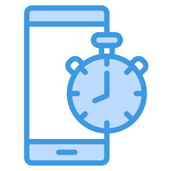 Alarm smartphone blue line icon, use for website mobile app presentation