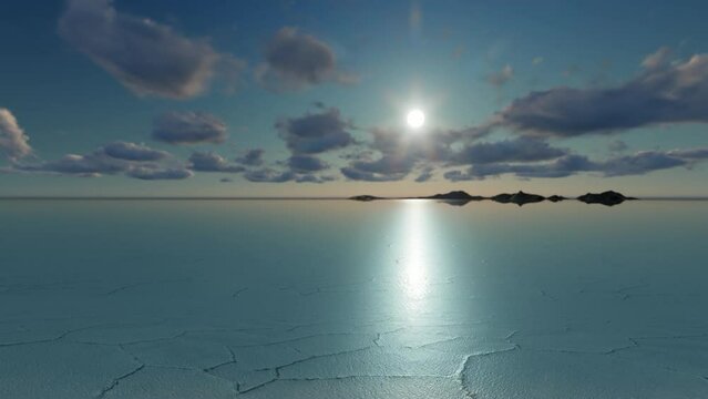 Amazing Uyuni Salt Flats, Bolivia, timelapse sunrise