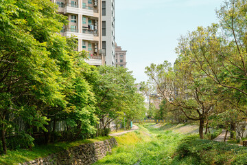 Hot Spring village green forest in Jiaoxi, Yilan County, Taiwan
