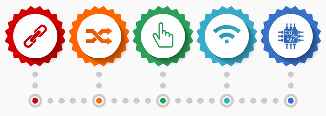 Web and internet vector icon set, technology flat design web badges collection, business infographic template