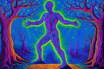 Unveiling Psychedelic Revelations through the Vortex of Ethereal Light and Enigmatic Entities