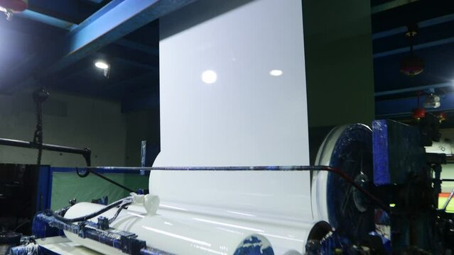 Steel sheet colour coating work continuously in the factory.