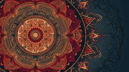 Fototapeta premium background with a mandala design art, copy space