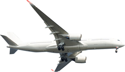 着陸態勢に入る飛行機