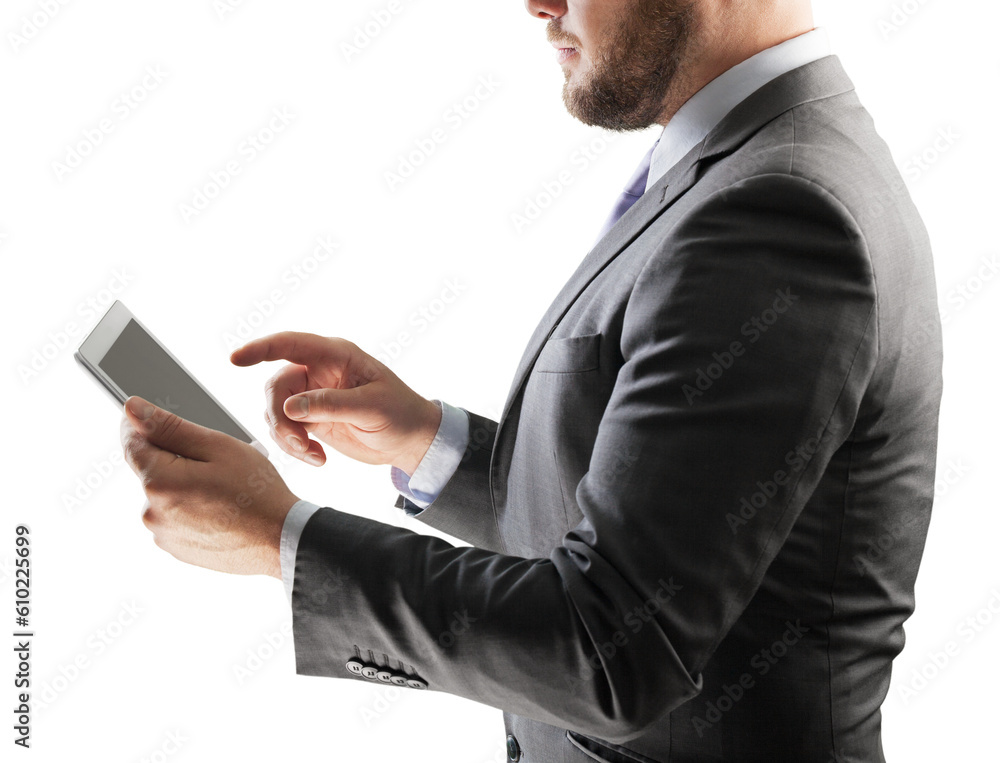 Canvas Prints Businessman holding a digital tablet and future technology concept