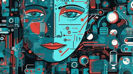 AI Artificial Intelligence, Data Science, Information technology concept, illustration background,