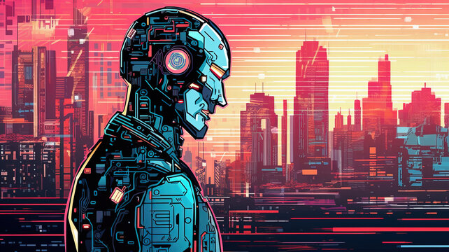 AI Artificial Intelligence, Data Science, Information technology concept, illustration background,