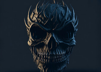 Horror head nightmare scull, Halloween concept. AI Generated