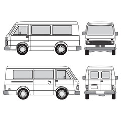 outline of van, minibus part 261