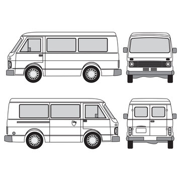 outline of van, minibus part 261