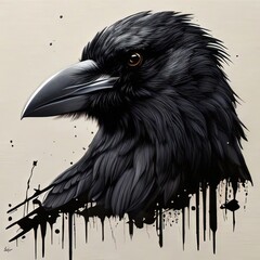 crow digital painting