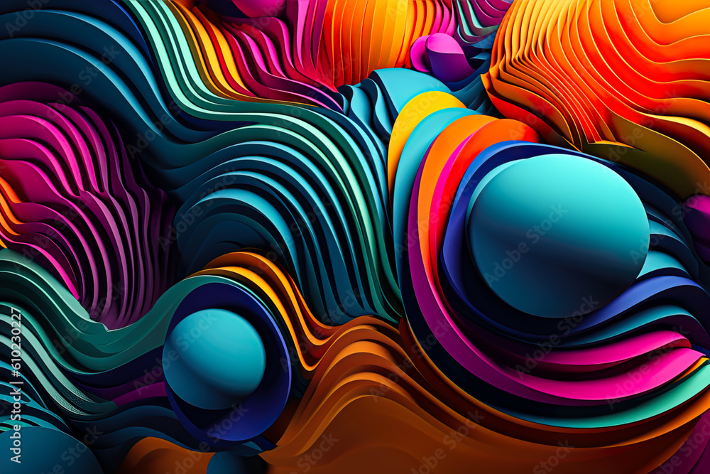 Poster abstract background with bright colors. generative ai