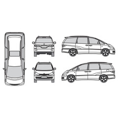 outline of van, minibus part 254