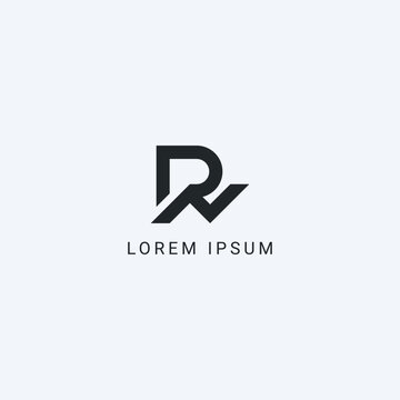 Abstract letter RN NR monogram logo vector template. Initial based minimal flat icon vector.