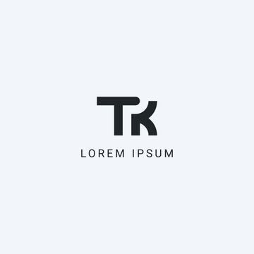 Abstract letter TK KT monogram logo vector template. Initial based minimal flat icon vector.