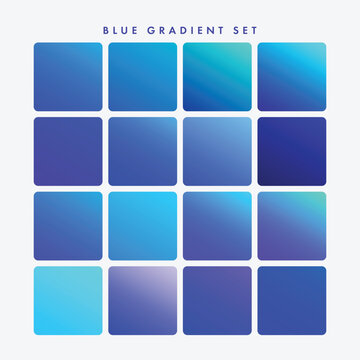 set of blue gradients, blue gradient set, vector set of gradients, vibrant gradients, set of gradient
