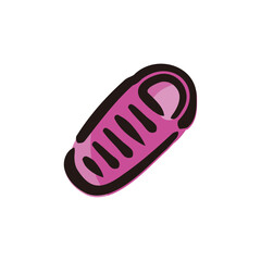 Sleeping bag - Camping and outdoor gear icon/illustration (Hand-drawn line, colored version)